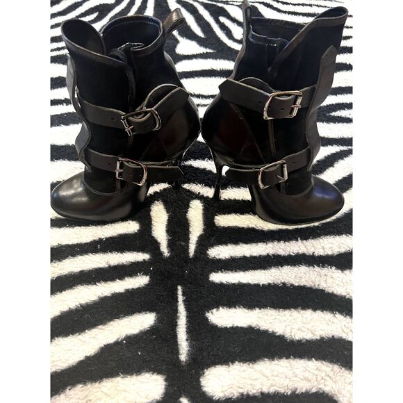 Vintage Vivienne Westwood Leather Skyscraper Bondage Buckle Boots Size 40 - Picture 2 of 6
